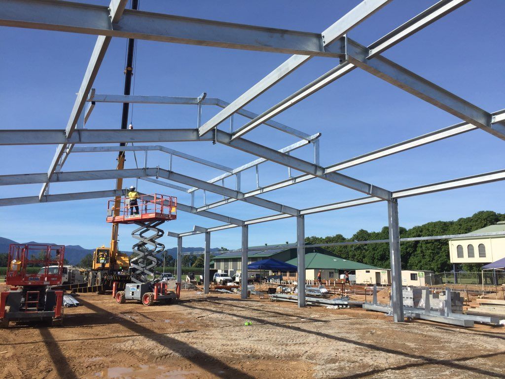 Steel Framework Of A Building Under Construction — Custom Steel Fab in Garbutt, QLD