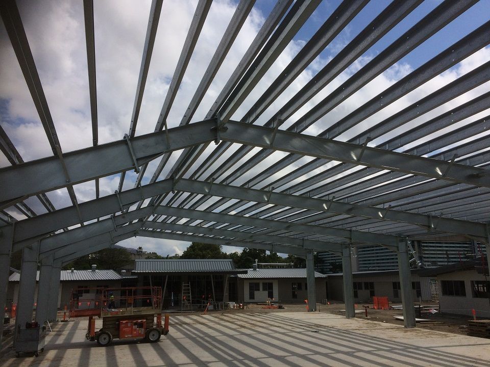 Sky Seen Through Steel Frame of Building Under Construction — Norfab In Bohle, QLD