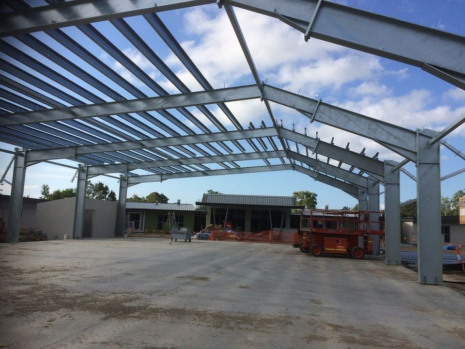 Partially Built Steel Roof Frame — Norfab In Bohle, QLD