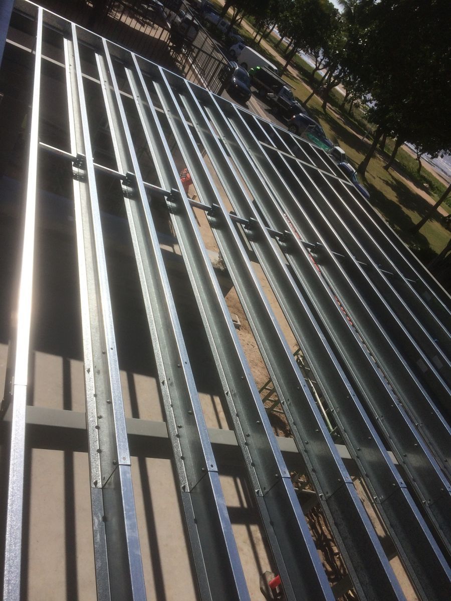 Newly Erected Steel Building Frame — Norfab In Bohle, QLD