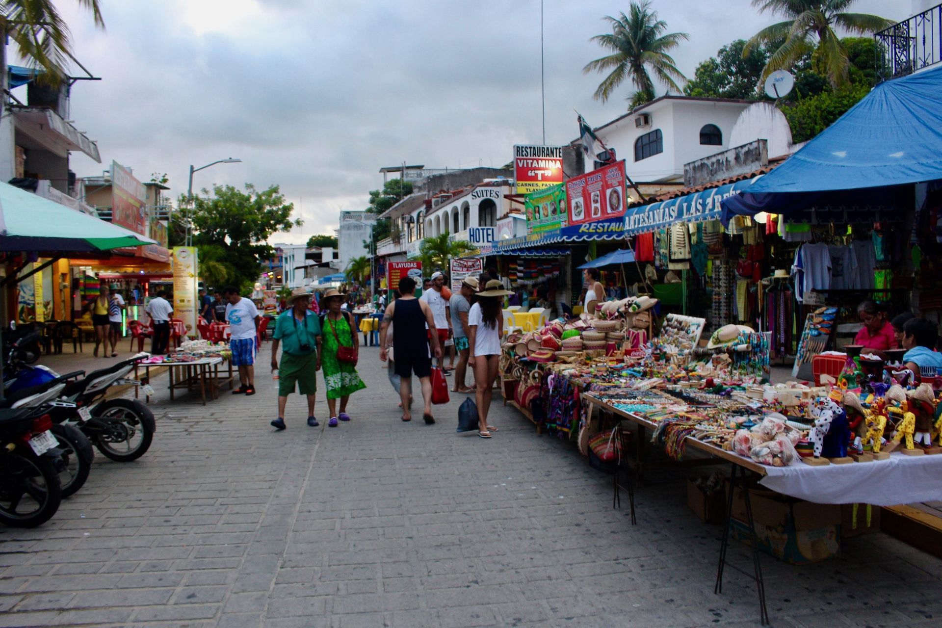 Puerto Escondido street market with authentic Mexican vibe.