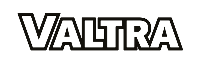 Un logo in bianco e nero per Valtra su uno sfondo bianco.