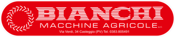 A red and white bianchi macchine agricole logo