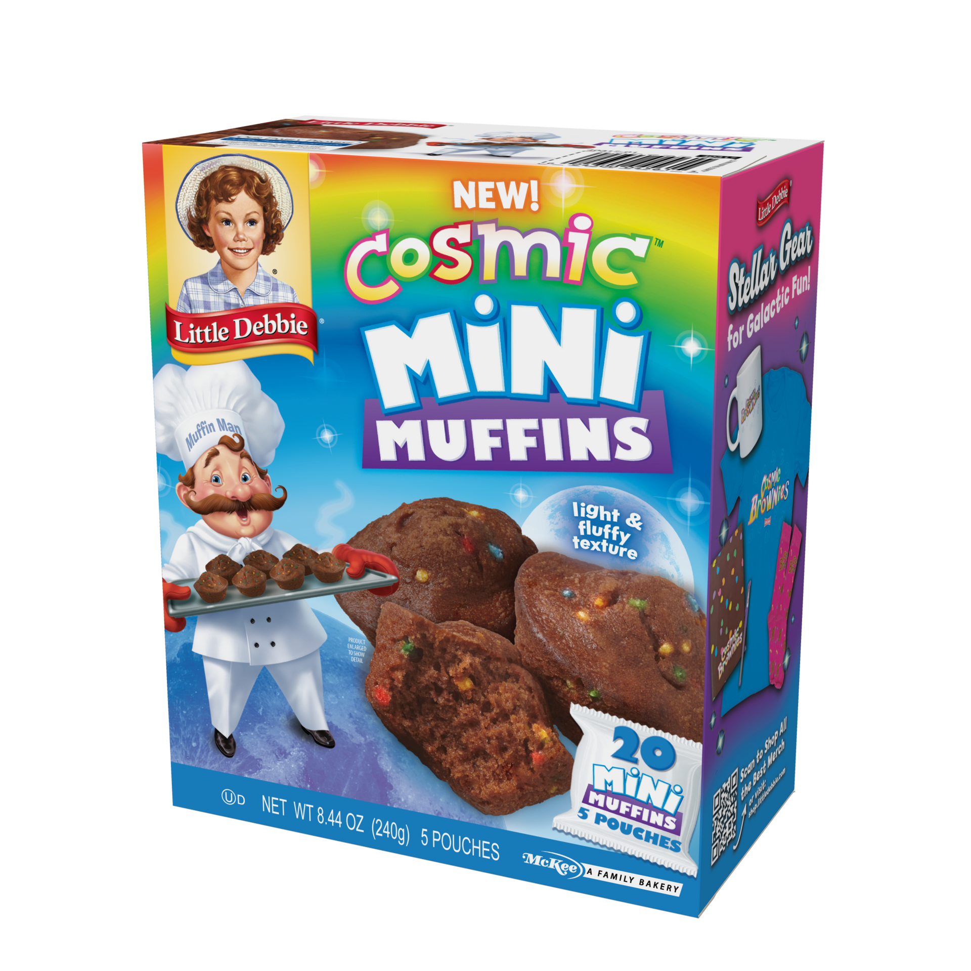 A box of little debbie cosmic mini muffins