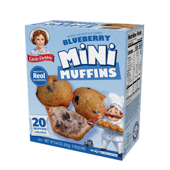 A box of blueberry mini muffins by ulrike debbie