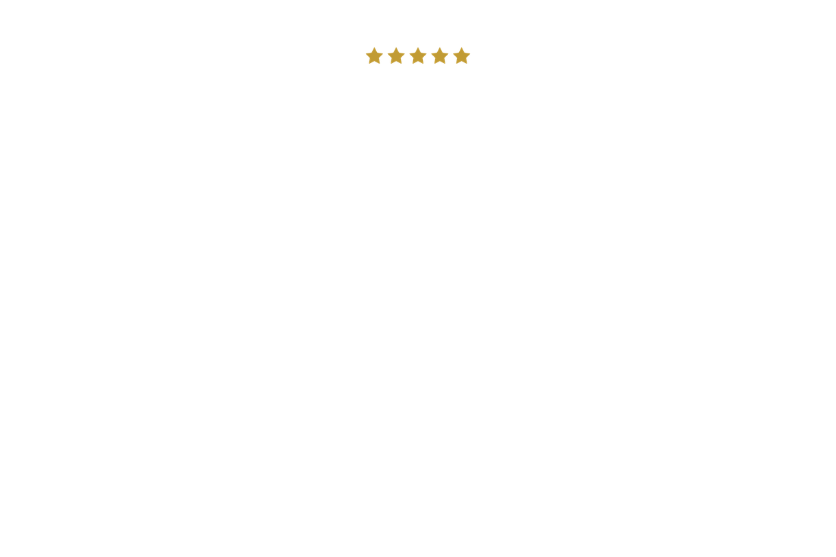 Five gold stars centered near the top on a white background