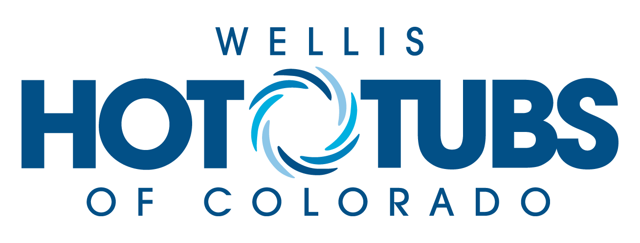 Wellis Hot Tubs of Colorado logo with blue text and a circular design.