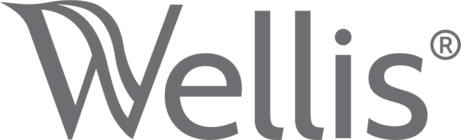 Wellis logo with a stylized 