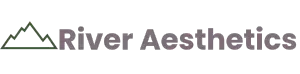River Aesthetics logo with a green mountain line icon and gray text