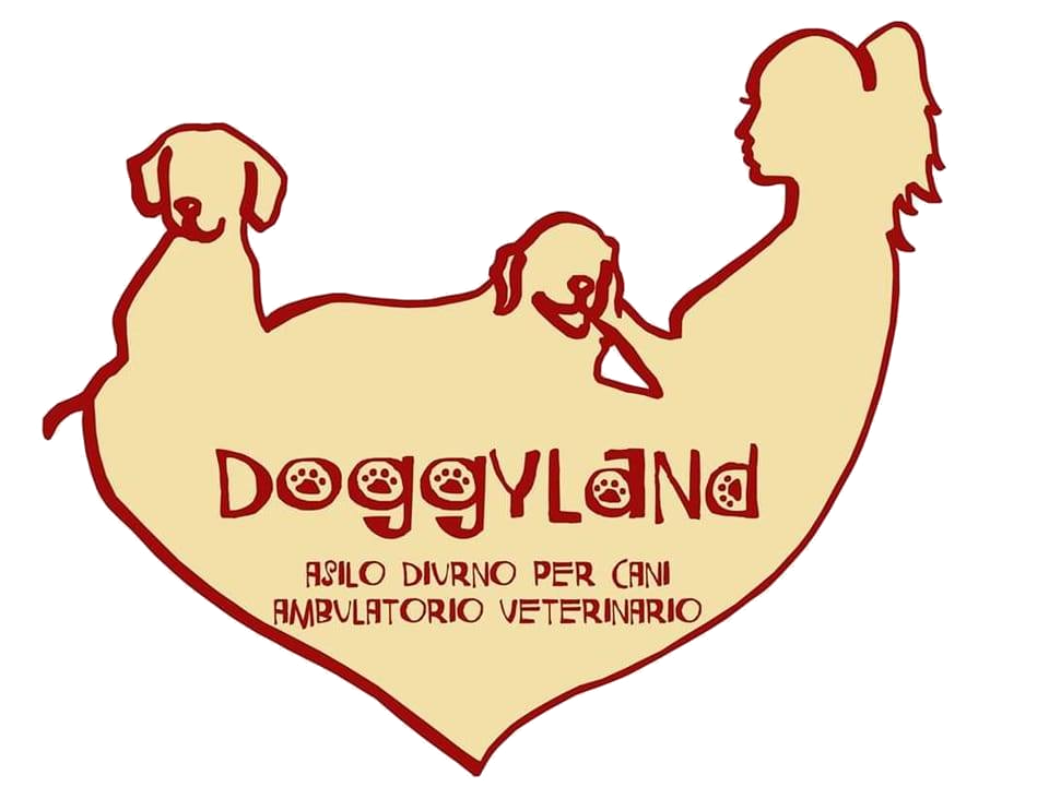 Logo: due cani, la sagoma di una donna e la scritta 