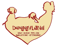 Logo: due cani, la sagoma di una donna e la scritta