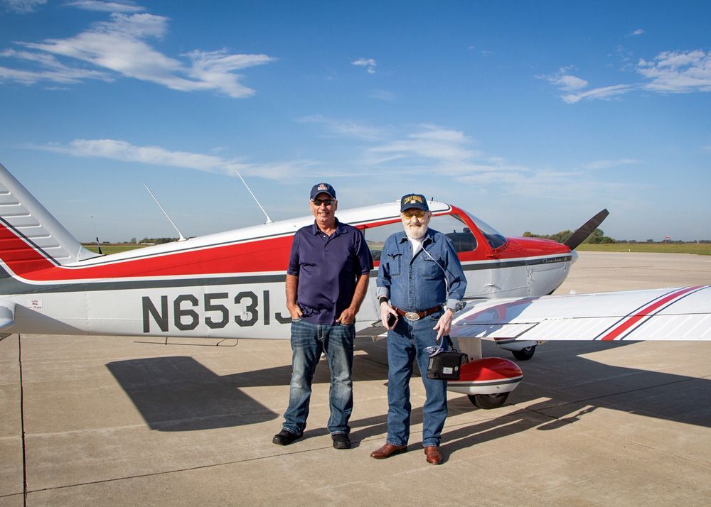 Pilot Dan Loehrer and Gene Baldwin