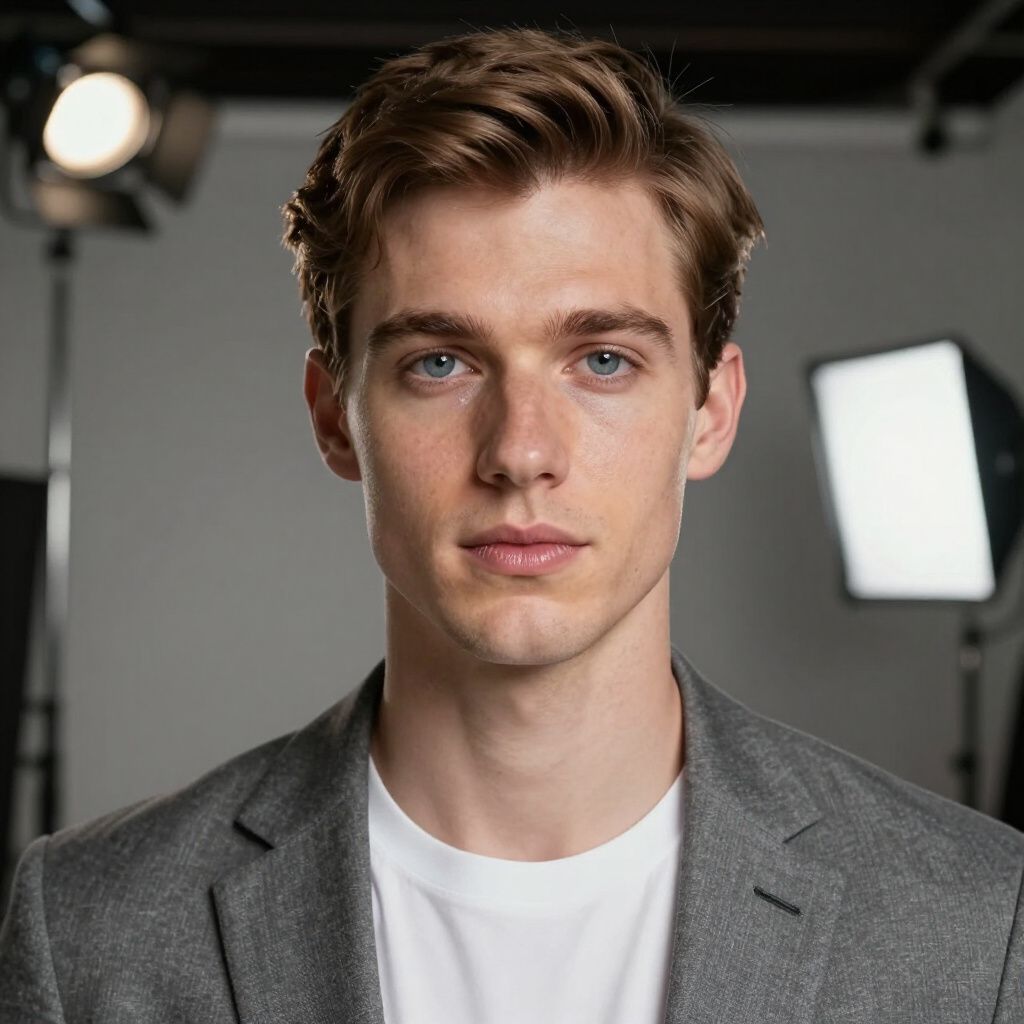 Studio headshot of a man in a gray blazer and white shirt against a blurred gray background