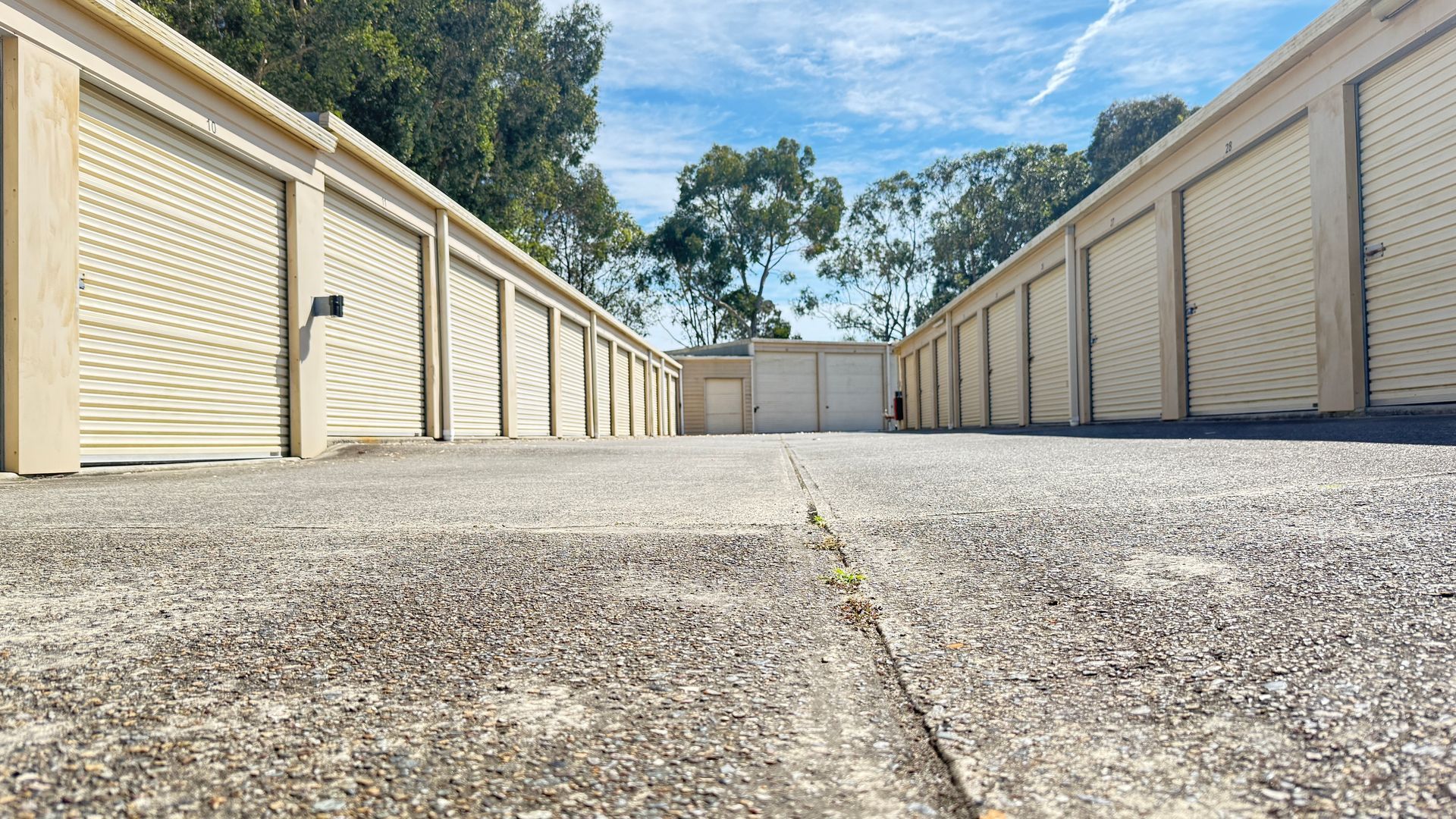 Rows of beige storage units — Nelson Bay Self Storage in Salamander Bay, NSW