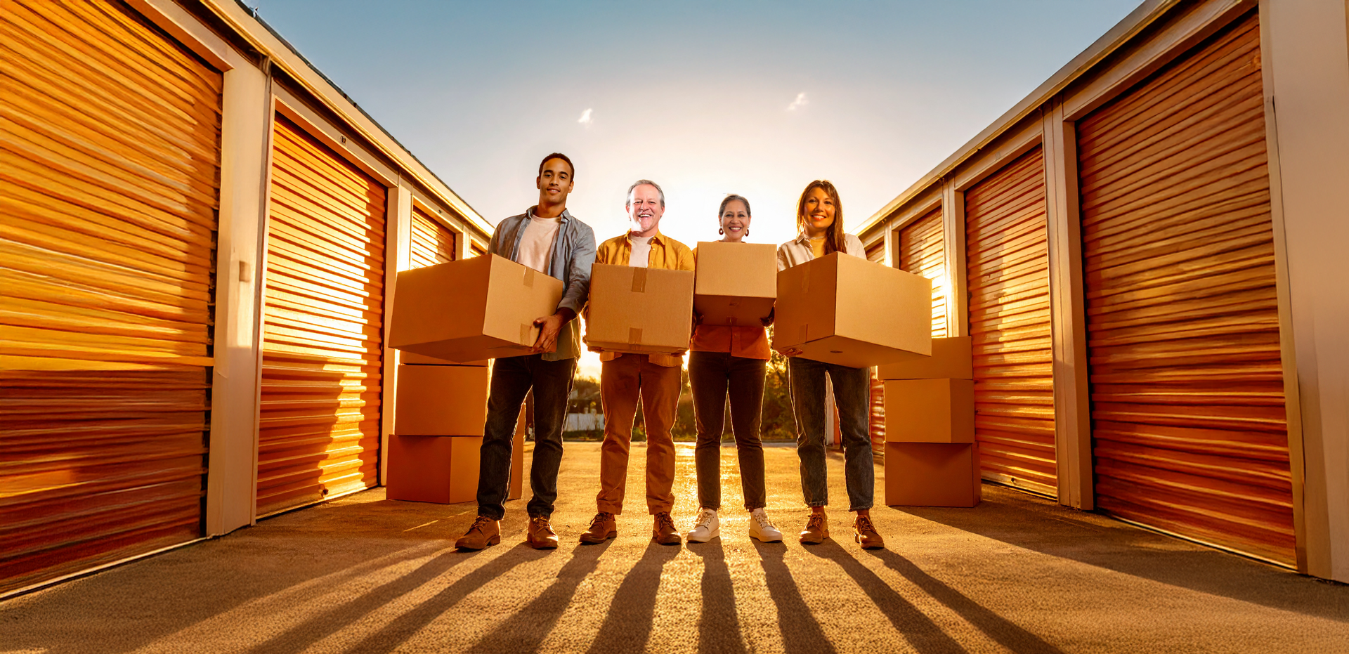 People holding cardboard boxes — Nelson Bay Self Storage in Salamander Bay, NSW