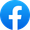 Blue Facebook logo with white lowercase “f” on a circular background