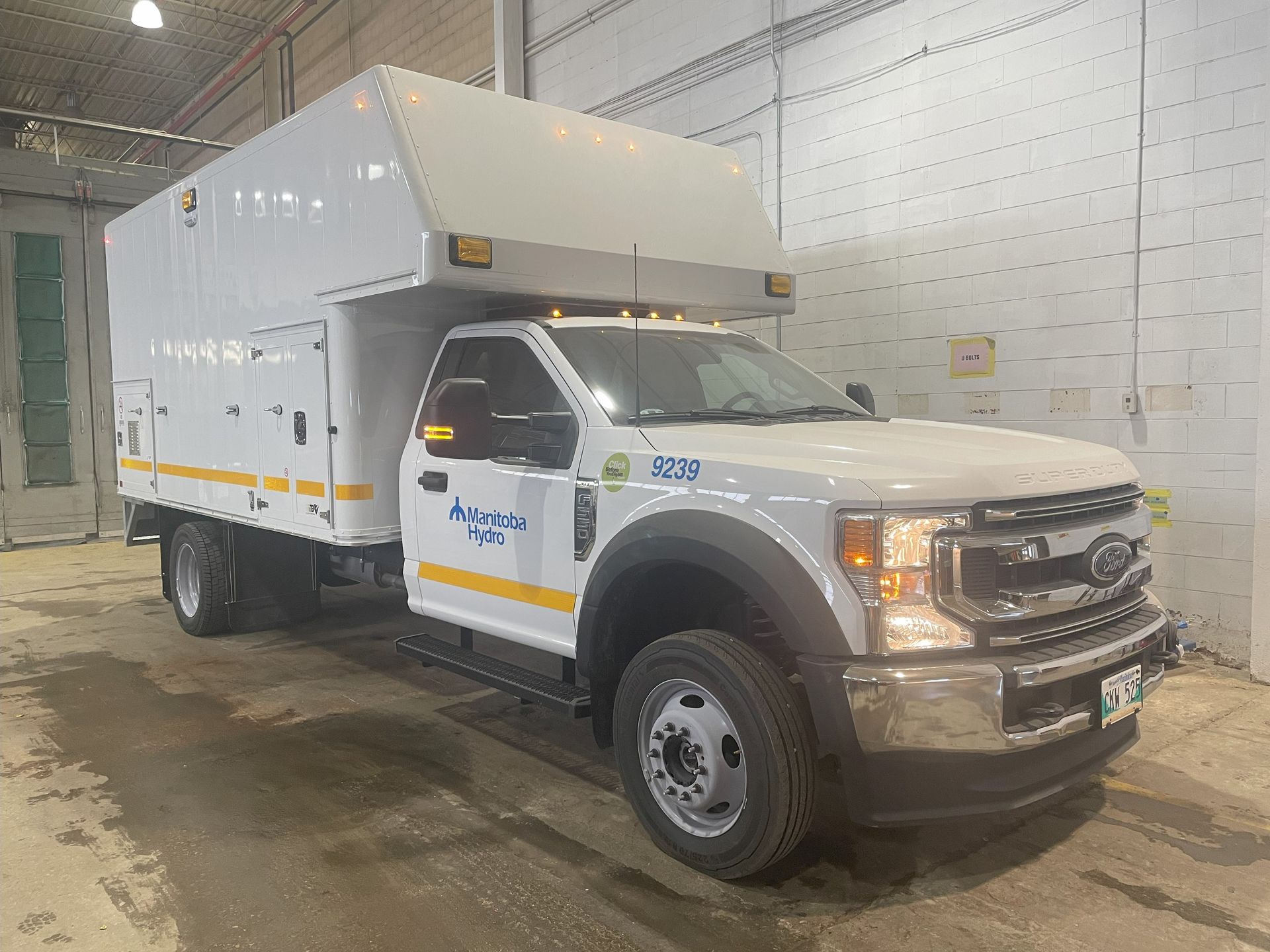 Manitoba Hydro Custom Truck Body - 3/4 front view