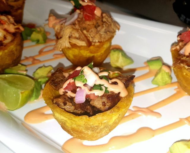 Potato Shape Into Ball Served with Meat — Union, NJ — El Lechon De Negron