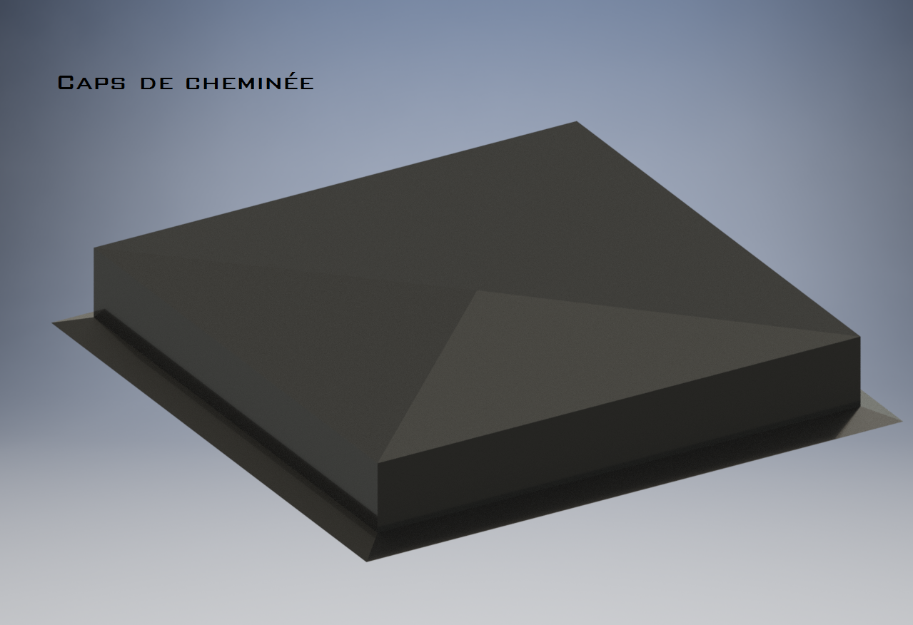 Un modèle 3D d'une boîte noire avec un fond bleu
