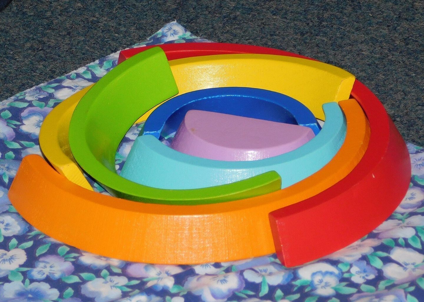 Wooden rainbow stacking toy