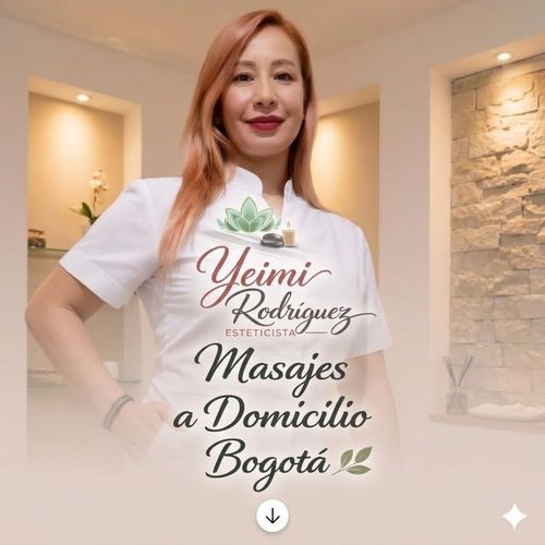 Cartel promocional para el servicio de masajes de Yemi Rodríguez
