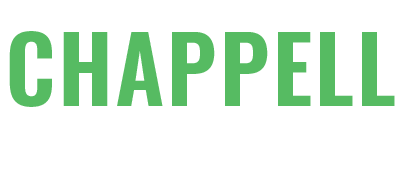The word chappelle is written in green letters on a white background.