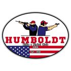 Humboldt Iowa logo with two shooters, red white and blue stars-and-stripes design, and &ldquo;Est. 1958&rdquo; text