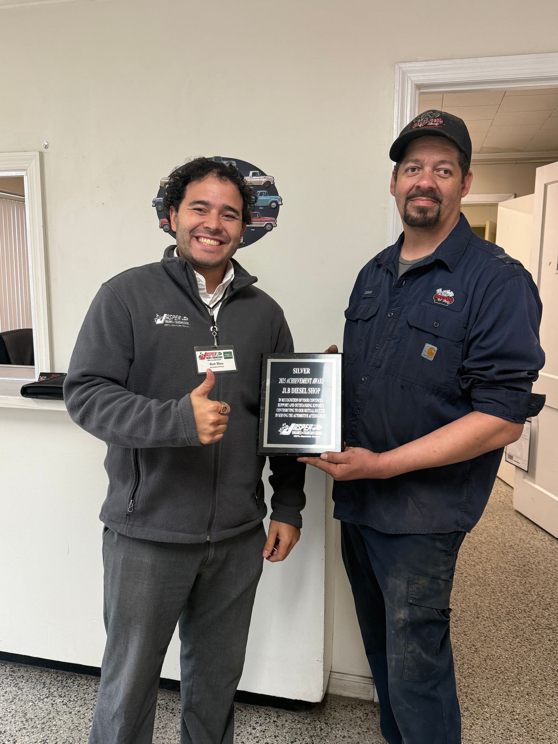JLB Diesel Shop Jasper Silver Achievement Award