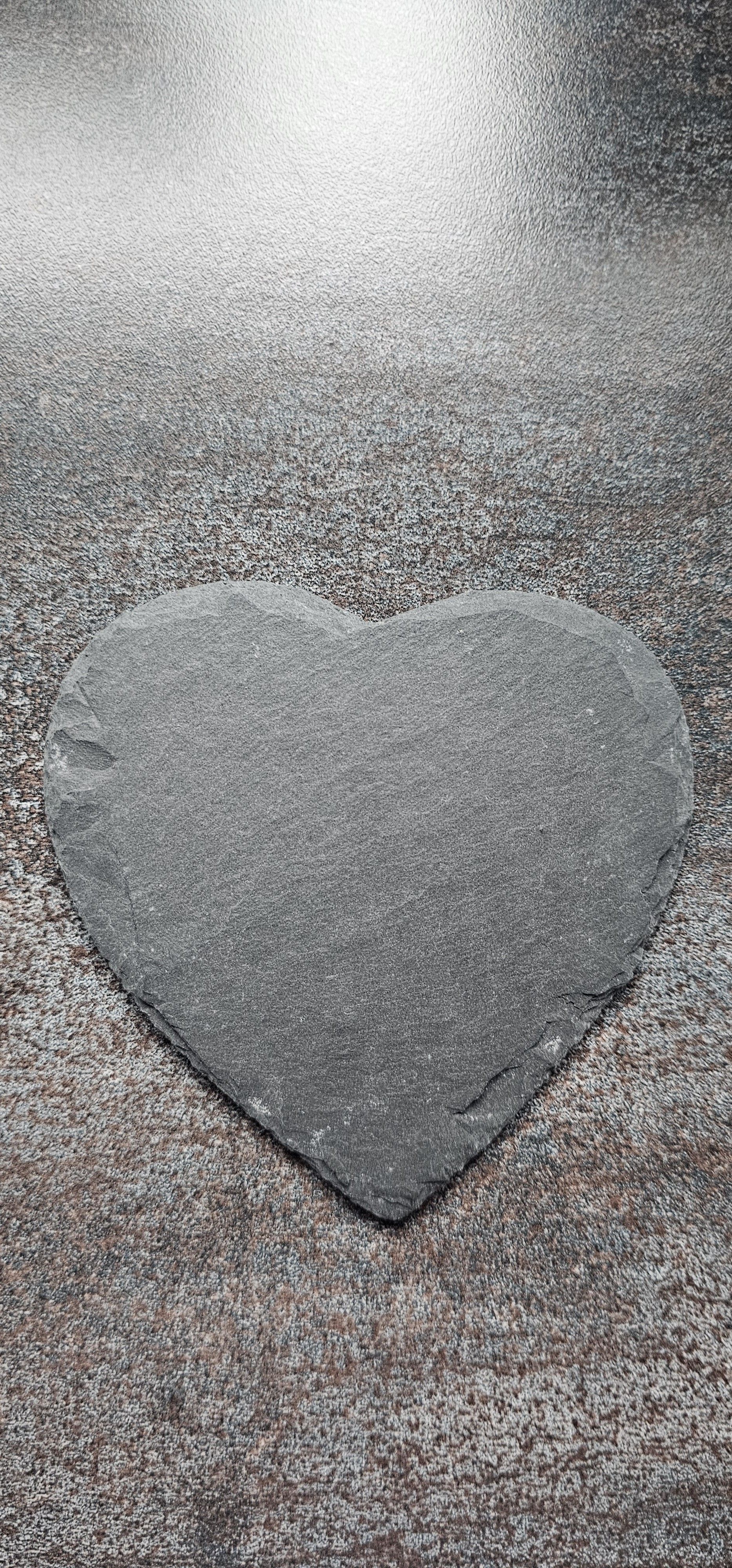 Set of 4 Heart Shaped Slate Coasters
