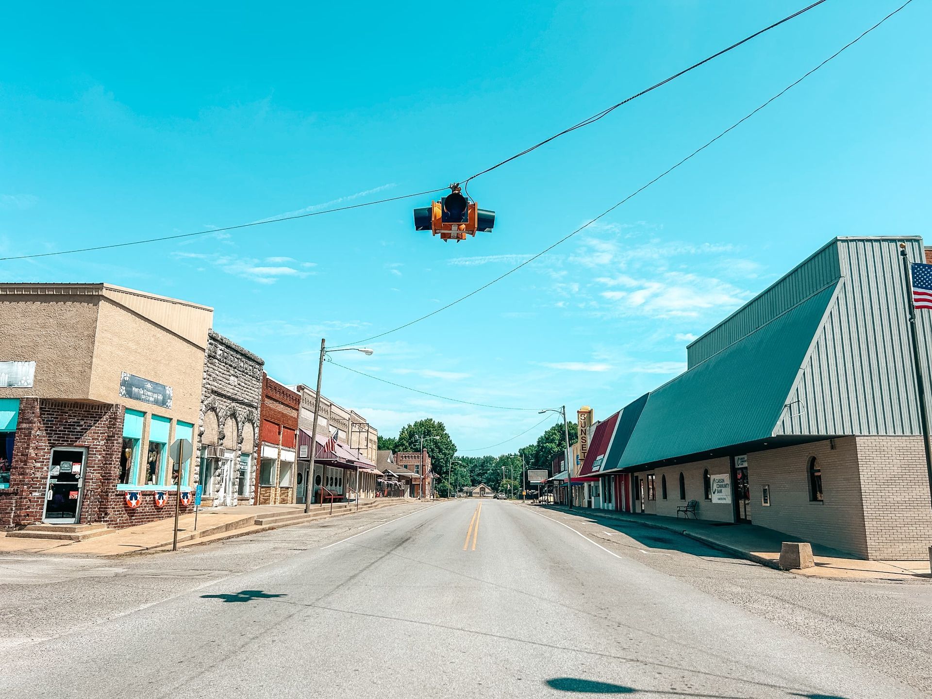 photo of intersection in downtown Westville Oklahoma