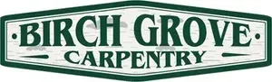 Birch Grove Carpentry logo in green text on a white background