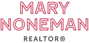 Mary Noneman Realtor logo in pink and black text on a white background