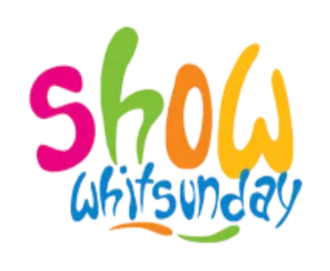 Colorful “Show Whitsunday” logo in pink, green, yellow, and blue with playful curved lettering