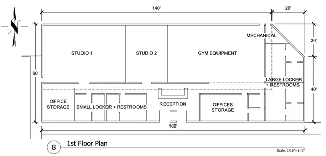 Fitness building floor plan