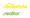 A yellow and green logo for real estate and realtor