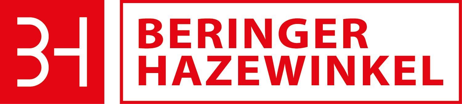 Logo voor Beringer Hazewinkel. Rood vierkant met 