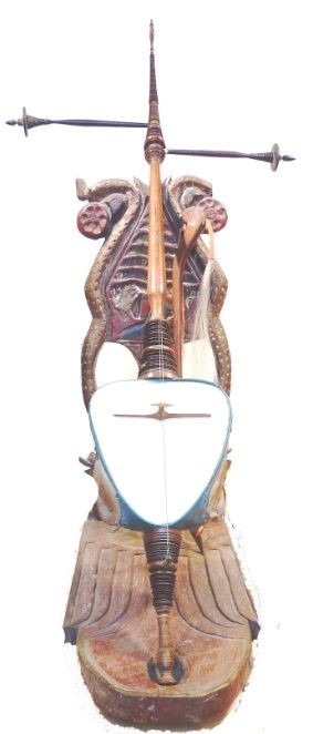 Een snaarinstrument op een witte achtergrond