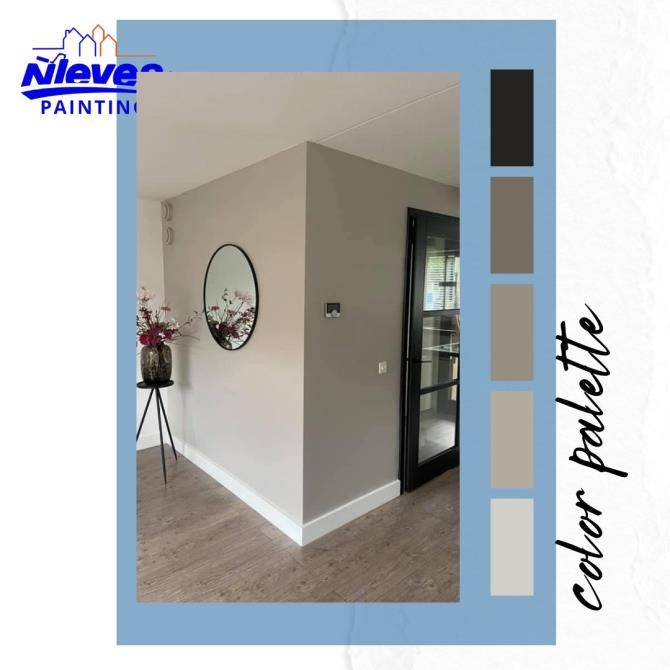 A picture of a room with a color palette by niave painting
