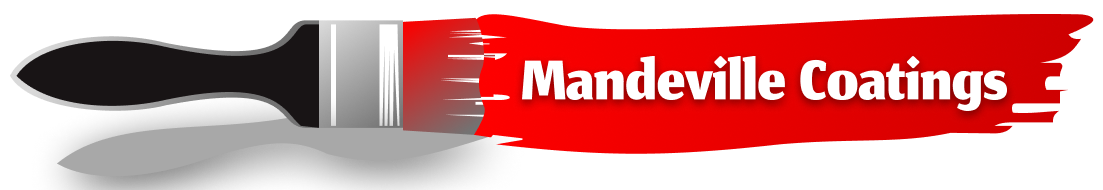 A logo for Mandeville Coatings with a brush and red paint
