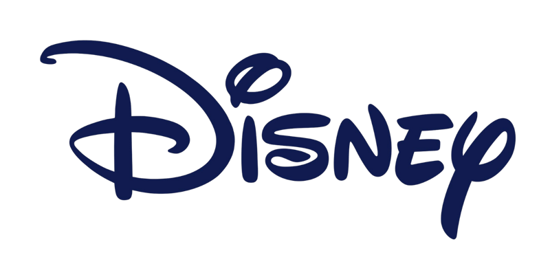 A blue disney logo on a white background.