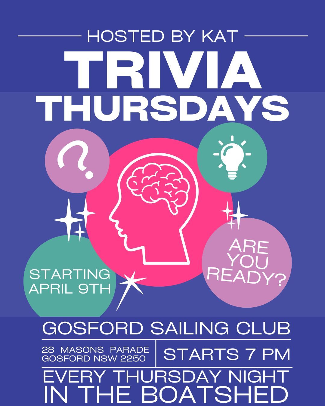 Trivia in the Boatshed — Gosford Sailing Club in Gosford, NSW