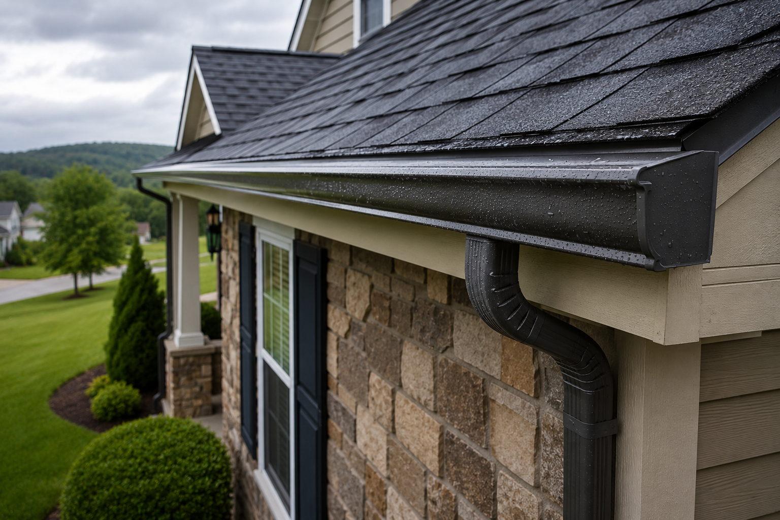Seamless gutter installation on a LaFayette, GA home