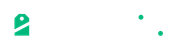 Un logo vert et blanc sur fond blanc.