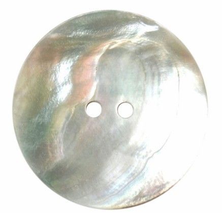 Round iridescent pearl button with two holes