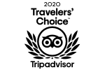 A black and white logo for travelers choice tripadvisor.