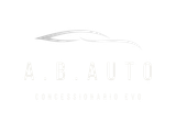 Logo AB Auto con la silhouette di un'auto argentata e la scritta