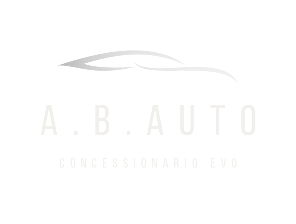 Logo AB Auto con la silhouette di un'auto argentata e la scritta 