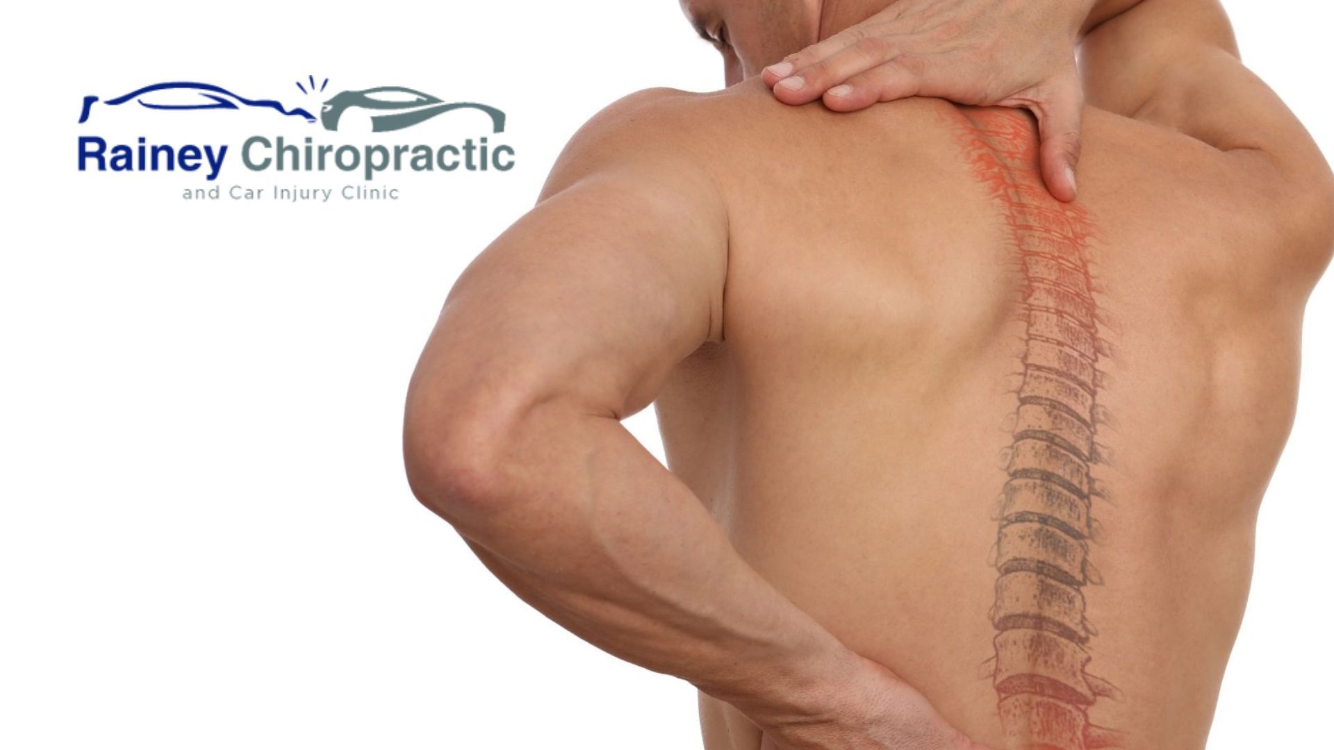 A man is holding his neck and back in pain.