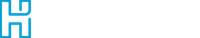 A blue and white logo on a white background.