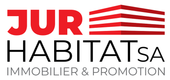 Logo de Jur Habitat SA, société immobilière et de promotion. « JUR » en rouge sur « HABITAT » 